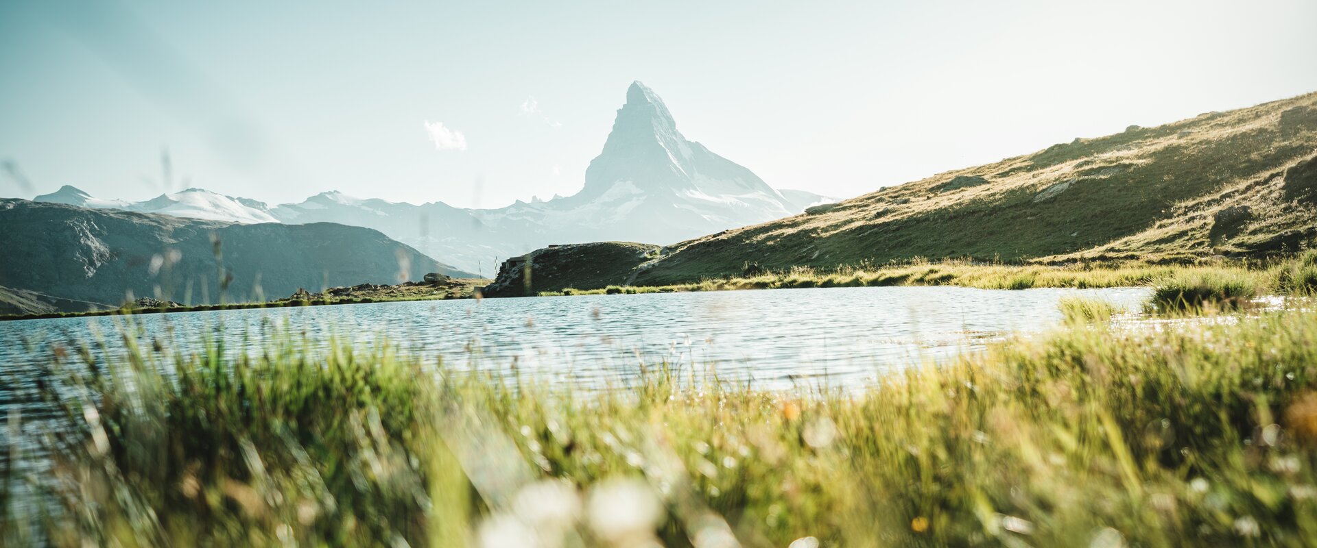Matterhornblick von den grünen Ufern des Stellisee | © Marco Schnyder